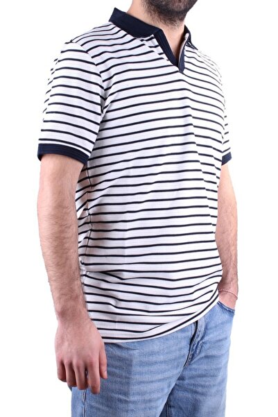 DAGOSTER DMG23-231237 Бяла и тъмно синя ежедневна риза с поло яка за мъже