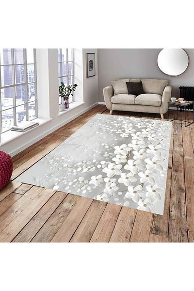 Meka Ev Tekstili Orchid Model Velvet/Silk Elastic Carpet Cover