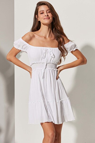 White By Nature Watermelon Sleeve Wrap Mini Dress