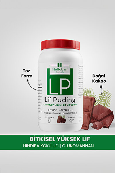 Hellobari Formula Lif Puding Doğal Lif Kaynağı | Glukomannan | Hindiba Kökü L...