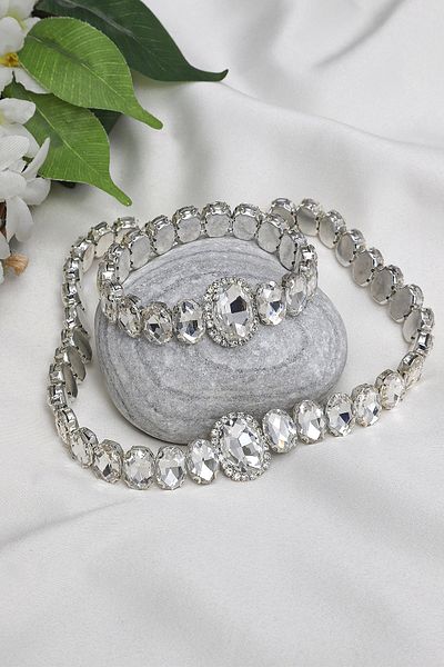 Mrs Flower Stone Choker Necklace- Bracelet