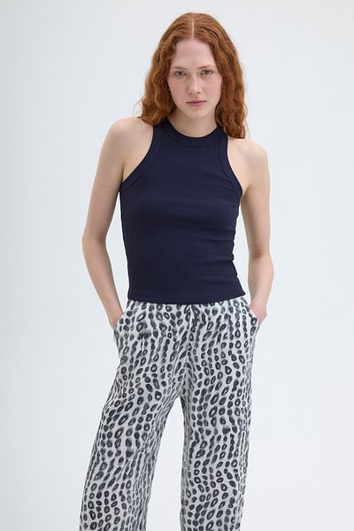Quzu Εσωρούχο με ραβδώσεις με λαιμόκοψη Navy Blue