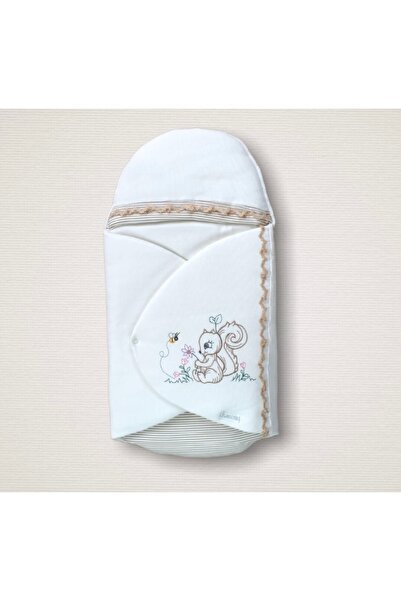 Narnuga بطانية MİRAYLİFE لحديثي الولادة مطرزة على شكل سنجاب صغير