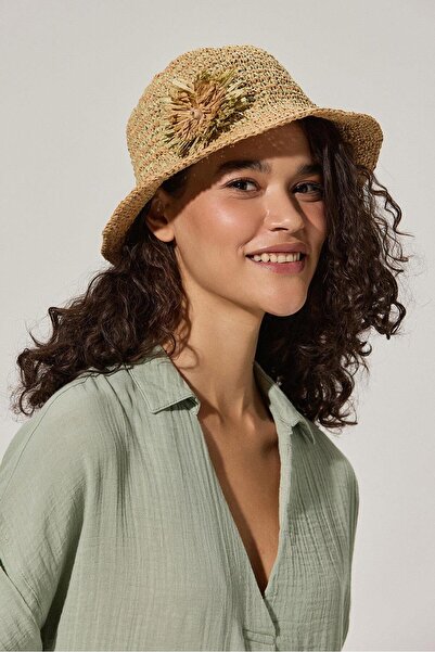 White By Nature V-Neck Plikaşe Green Dress