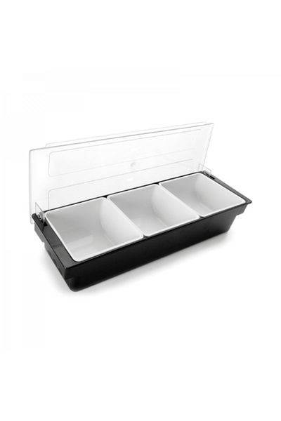 Lacor Box for ingredients and spices with lid and 3 compartments, 1000 ml