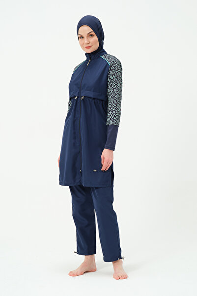 TESMAY Γυναικείο Gilet Quick Dry Πλήρως καλυμμένο μαγιό Hijab 22165-25 Dark Navy Blue