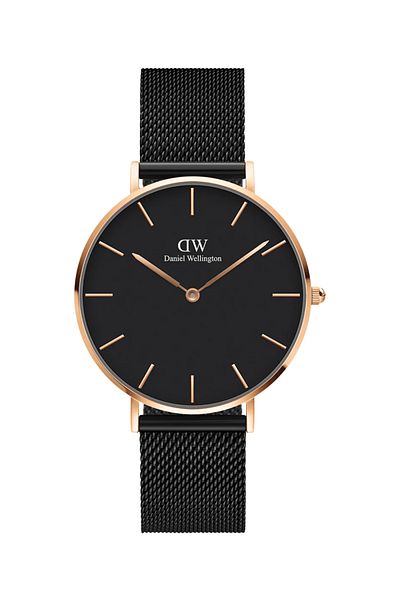 Daniel Wellington Ceas de damă Petite Ashfield Rose Gold și negru 28 mm