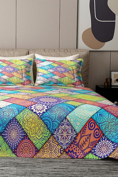 MonoHome Pique Set Cotton Oversized Jacquard Woven Bedspread Mandala