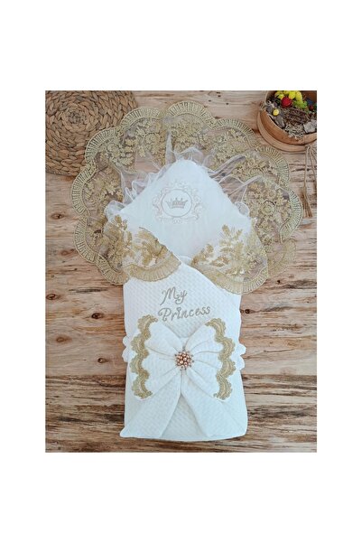 Narnuga بطانية أطفال من MİRAYLİFE مصنوعة من القطن لحديثي الولادة بتصميم تاج ا...