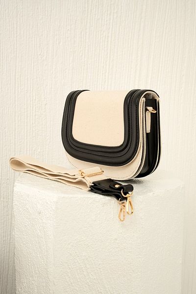 LAMİNTA Geantă de damă Bella Black Linen Crossbody