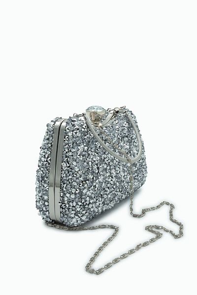LAMİNTA Geanta de dama rochie de seara Edwar Silver
