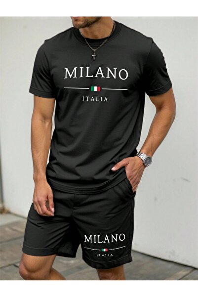 PAVRO oversized Μικτό Σετ Φόρμας με τύπωμα Σορτς-Μπλουζάκι