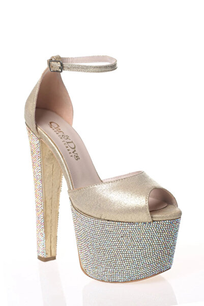 La Vivien Women's Open Toe 17 cm High Platform Heeled Evening Dress Shoes
