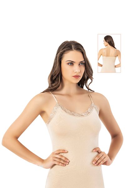 Pijamarket Lacy Thin Strap Lycra Modal Women's Undershirt