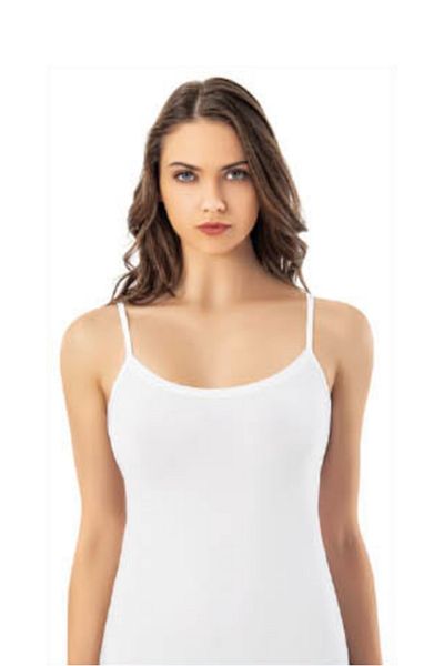 Pijamarket Lycra Modal Women's Undershirt with Rope Strap and Piping Detail