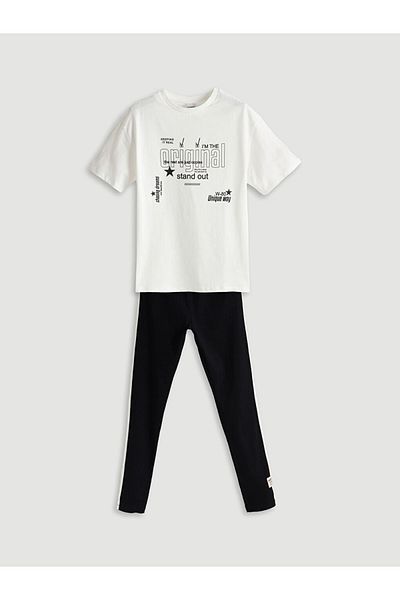 LC Waikiki Crew Neck Girls T-Shirts and Leggings