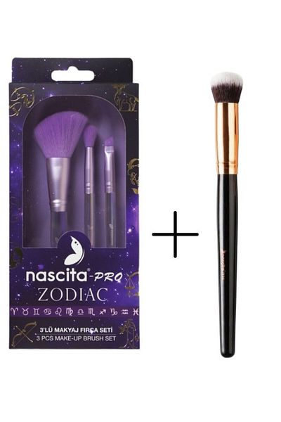 nascita Pro Zodiac 3Pcs Daily Make-Up Brush Set - 138+ Oval Close Brush 136