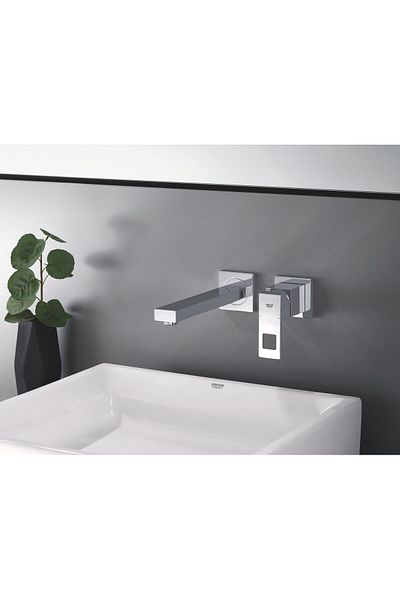 Grohe Baterie lavoar Grohe Eurocube 23447000, 1/2, montare perete, monocomanda, necesita set fixare, Crom