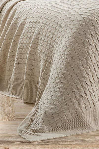 DOUX HOME Petra Knitwear Bedspread Single 180 X 230 (Stone) -