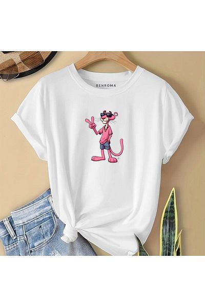 BENROMA 1 tricou este un cadou pentru achiziții de 6 și peste în coș - tricou pentru copii cu imprimeu cu caractere roz