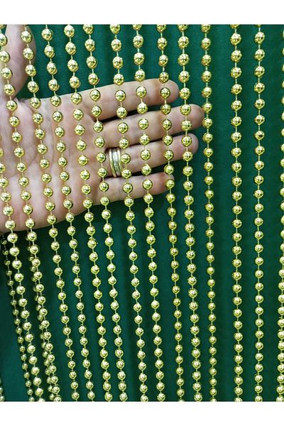 özdeğer home door curtain 80x180 metallic gold color door curtain 7 mm spacing plastic chain curtain