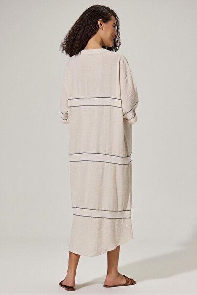 White By Nature Naturel Hakim Yaka Elbise