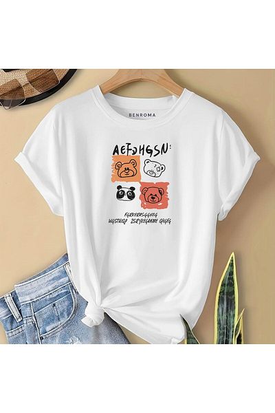 BENROMA 1 tricou este un cadou pentru achiziții de 6 și mai sus în coș - Tricou pentru copii cu imprimeu ursuleț