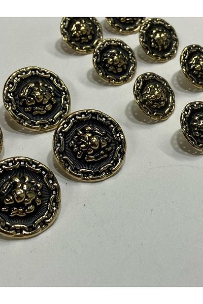 karantuhafiye Blazer Jacket Button Wreath Model / Black with Gold Inside