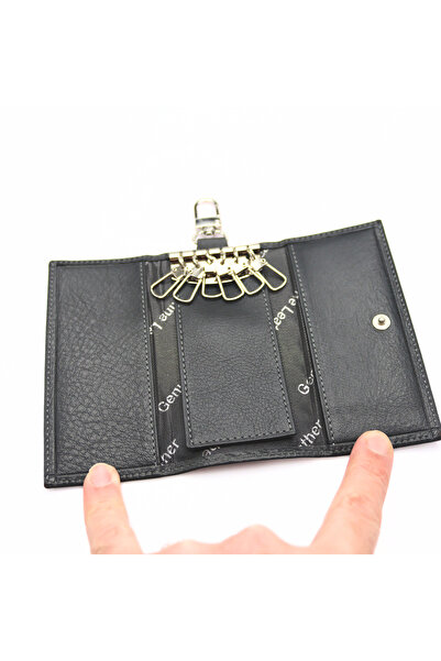 willpolo Genuine Cowhide Gray Tall Bridge Strap Hook Keychain (Long Case Keychain)