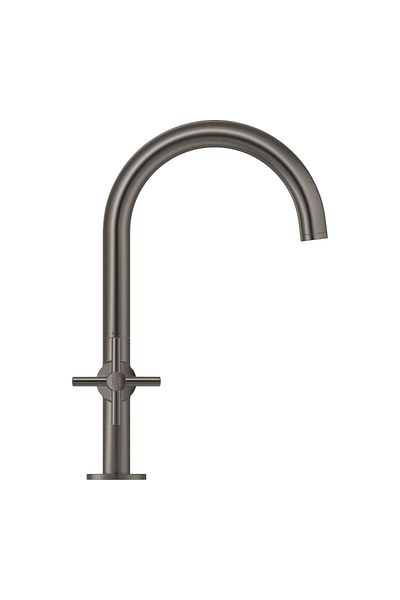Grohe Baterie lavoar Grohe Atrio, pipa pivotanta, aerator, limitator, set ventil Push-Open 1/4, Grafit