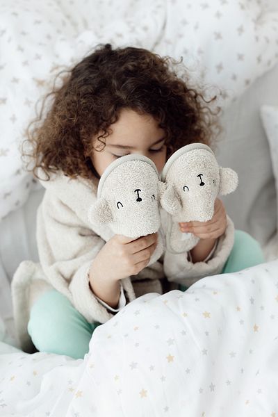 İrya Παιδικές παντόφλες σπιτιών Tiny Bear Organic Cotton Beige