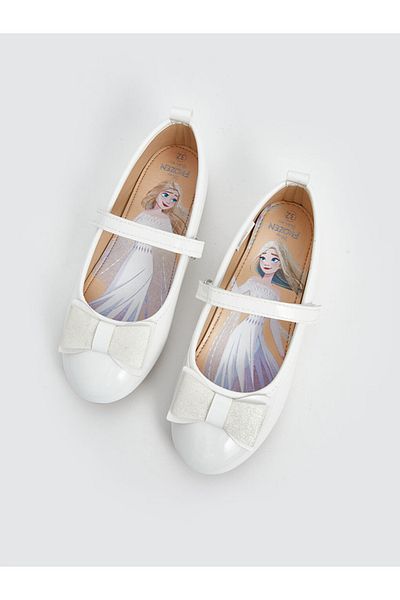 LC Waikiki Frozen printed χαριτωμένο φιόγκο με λεπτομέρειες από συνθετικό δέρμα μπαλαρίνες για κορίτσια
