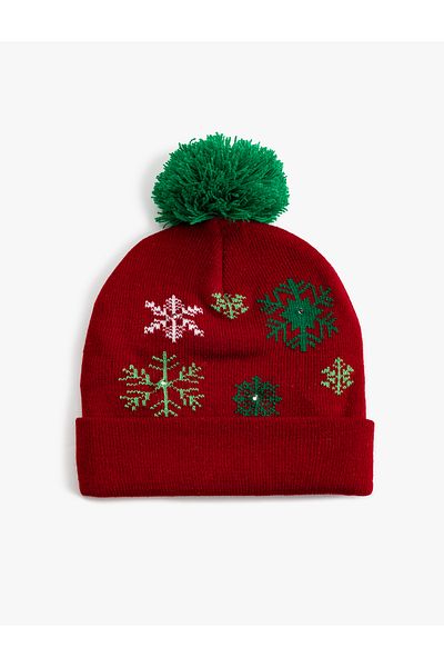 Koton Beret Patterned Knitwear Pompom
