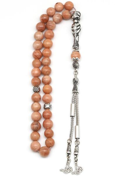 Alibaba Doğaltaş Moon Stone Natural Stone Rosary 8 mm Globe Cut