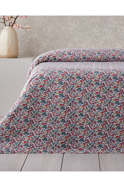 English Home Red 200X220 cm Posy Garden Printed Cotton Pique Double