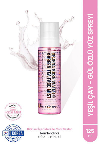 Orjena Rose Water& Green Tea Face Mıst- Gözenek Sıkılaştırıcı Ve Yeşil Çay&gül Suyu Yüz Spreyi 125ml