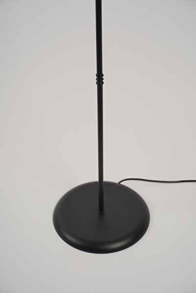 NAVEMU Venus Metal Lambader Siyah-Jüt (38x38x145 cm)