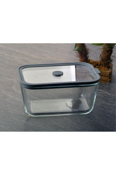 Green Eye Gray Storage Bowl with Silicone Glass Lid 2600 ml