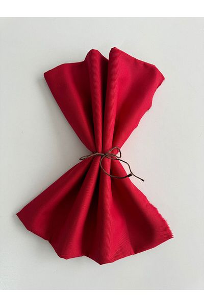 Niks Home Red Duck Cloth - Linen Punch Fabric, Throw Pillow Runner, Table Cloth (50X140 cm)