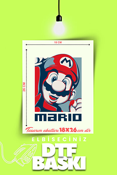 VİZYON İKRA "سوبرماريو" تحت عنوان الكي على تي شيرت نقل النسيج قسط الطباعة Dtf