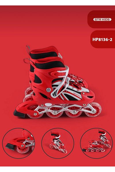 CEZVE HOME Double Row Aluminum Body Adjustable Number 2+1 Practice Skates