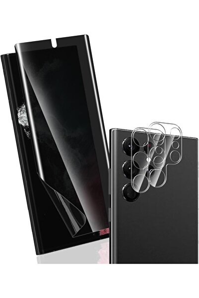 aheaks Galaxy S22 Ultra Hayalet Nano Ekran Koruyucu Makine Kesimi - Kamera Ko...