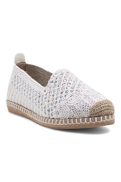 PANDORA MODA Women's Straw Espadrille White Shoes Y25.82.112