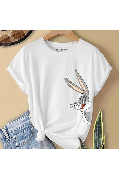 BENROMA 1 tricou este un cadou pentru achiziții de 6 și mai sus în coș - Tricou pentru copii cu imprimeu Side Rabbit