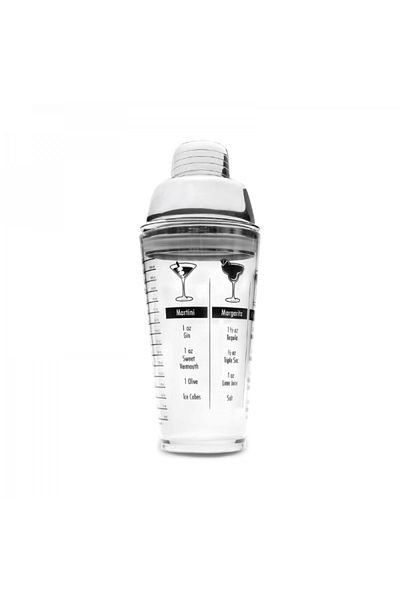 Lacor Transparent cocktail shaker with drink recipe book, 450 ml