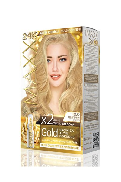 MAXX DELUXE Golden 24k 10.0 Sedef Sarısı Altın İçerikli Saç Boyası