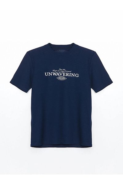 LC Waikiki Ανδρικό μπλουζάκι Classic Crew Neck με κοντό μανίκι με στάμπα