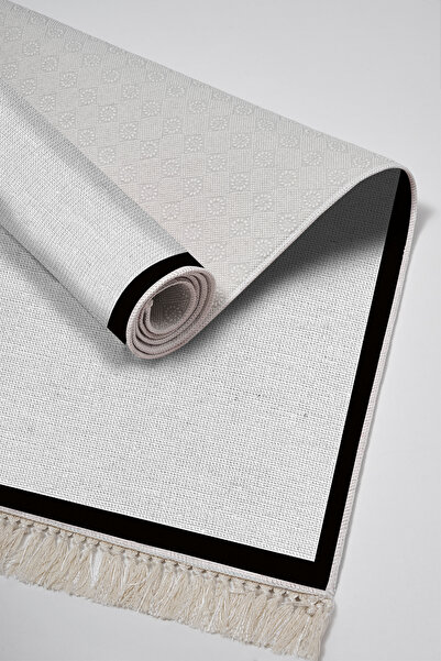 Alanur Home Kaymaz Taban Djt Banyo Mutfak Salon Halı  Trend Saçaklı Dokuma Desen E5001