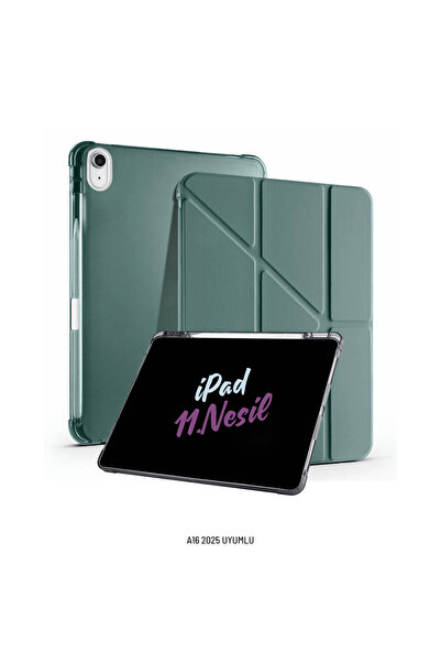 Fuchsia İpad 11. Nesil A16 2025 Uyumlu 11 Inç Kalem Bölmeli Standlı Tri Foldi...