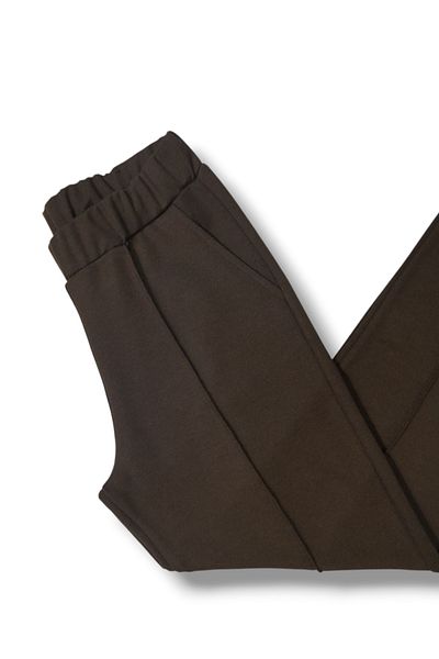 Özbey Giyim Women's Twill Stitched Lycra Pants Elastic Waist Dizi Ya Type Kémal Steel-Interlock Combed Fabric with Pockets